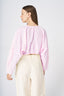 Cropped Button-Down Pink Linen Shirt