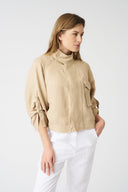 Jacket with Tie-Front Sleeves