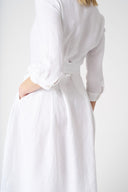 V-Neck Shirt Dress with Belt