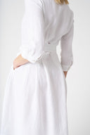 V-Neck Shirt Dress with Belt - 12