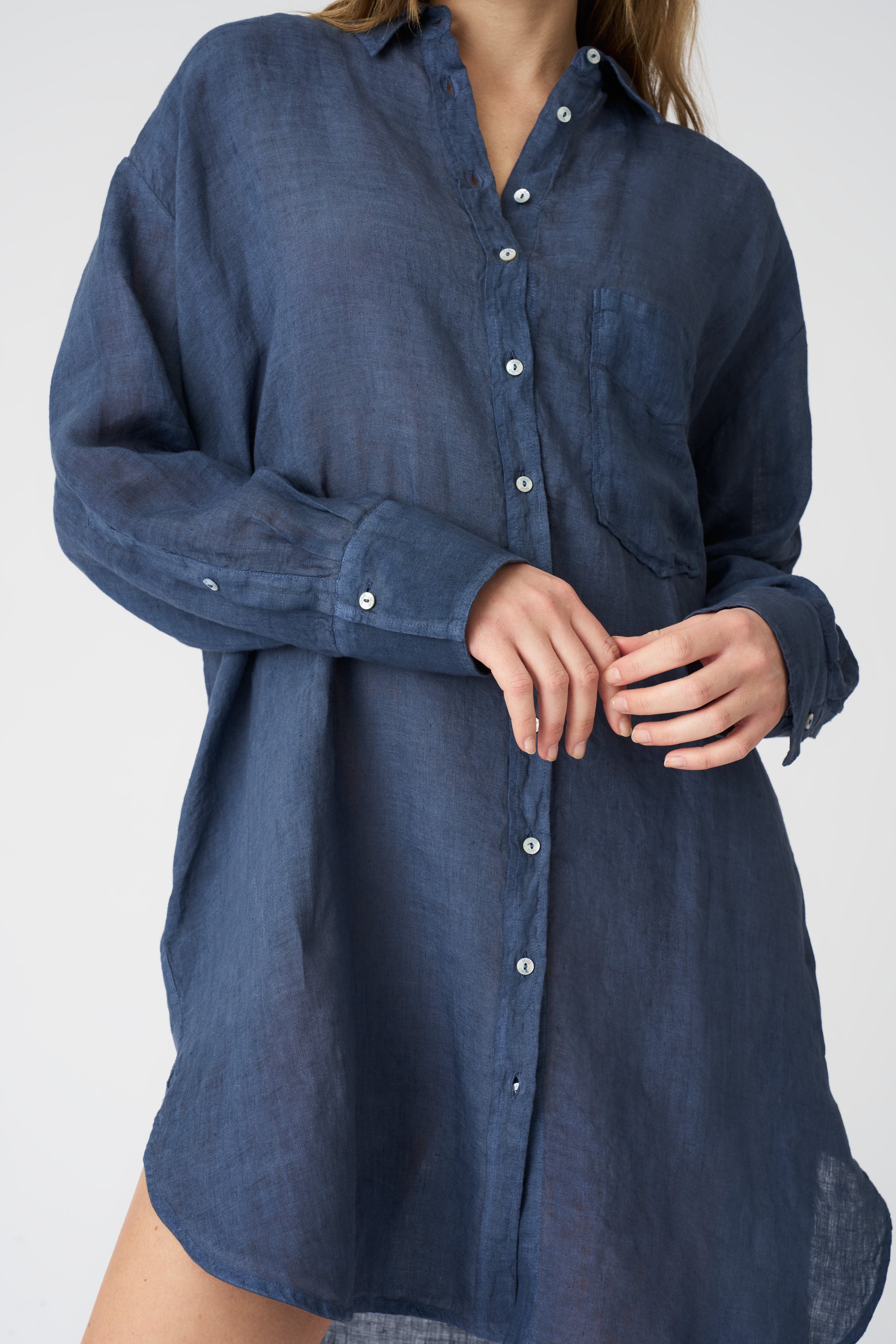 Oversized Shirt Dress NAVY FADE / S/42 Oversized Shirt Dress NAVY FADE / S/42