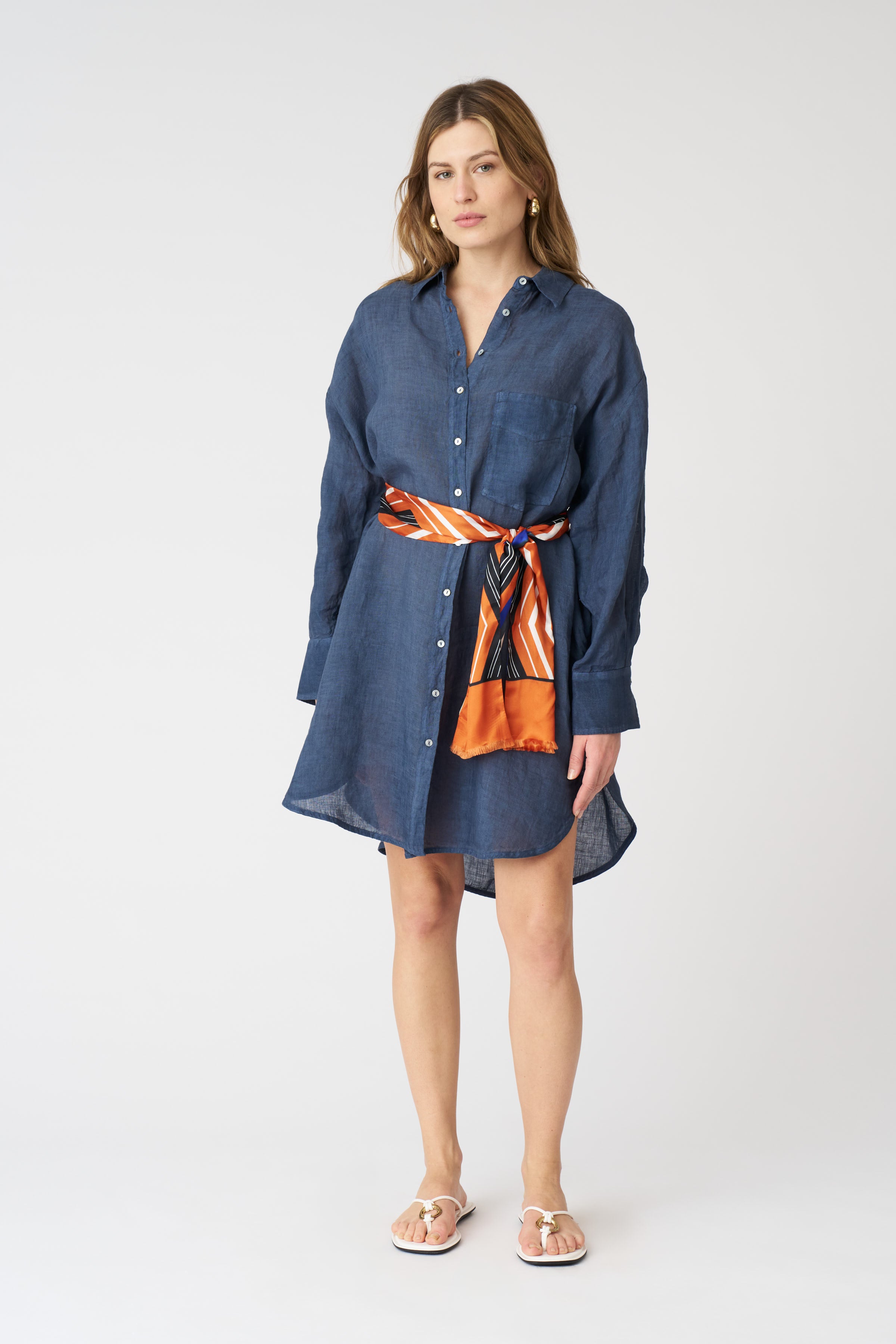 Oversized Shirt Dress NAVY FADE / S/42 Oversized Shirt Dress NAVY FADE / S/42