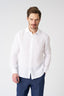 White Classic Slim Fit Light Linen Shirt