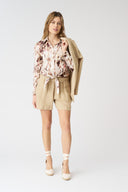 Japanese Flower Tie-Front Shirt - 7