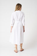 V-Neck Shirt Dress with Belt - 11