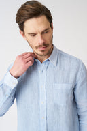 Italian Collar Regular Fit Shirt with Pocket - 18