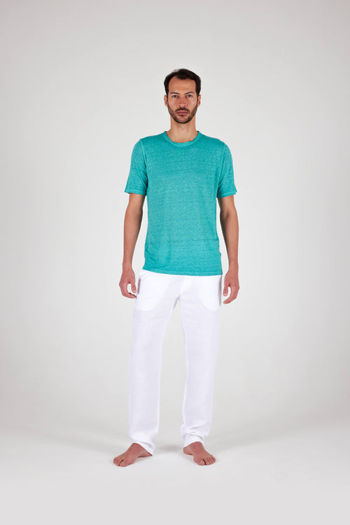 Crew Neck Jersey T-Shirt Soft Fade Turquoise